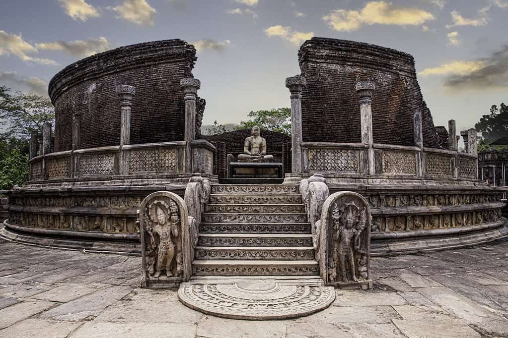Watadage structure at Polonnaruwa Ancient City, Sri Lanka, featured in Kawaiki cultural tours